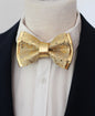 Herrenfliege gold Leder