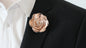 Blumenanstecknadel Roségold Leder