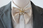 Große beige satin Herren Fliege mit strasssteinen in gold, ecru brautigam herrenfliege, brautigam fliege, hochzeti fliege 