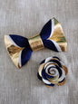 Herrenfliege gold Leder