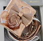 Rosegoldene Herren Fliege, Ansteckblume, Einstecktuch, Hosenträger aus Leder