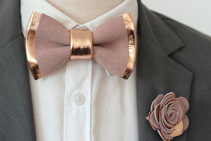 rosegoldene herren fliege, ansteckblume, rosegold, kupfer, hochzeit