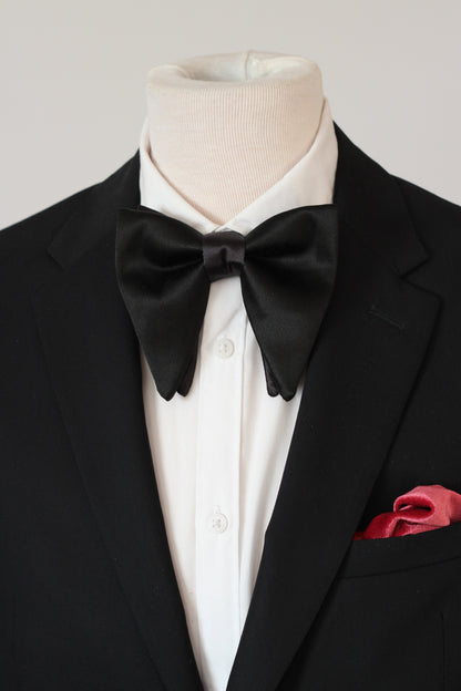 Schwarze herren fliege aus Satin